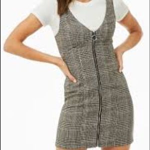 Plaid Overall Dress